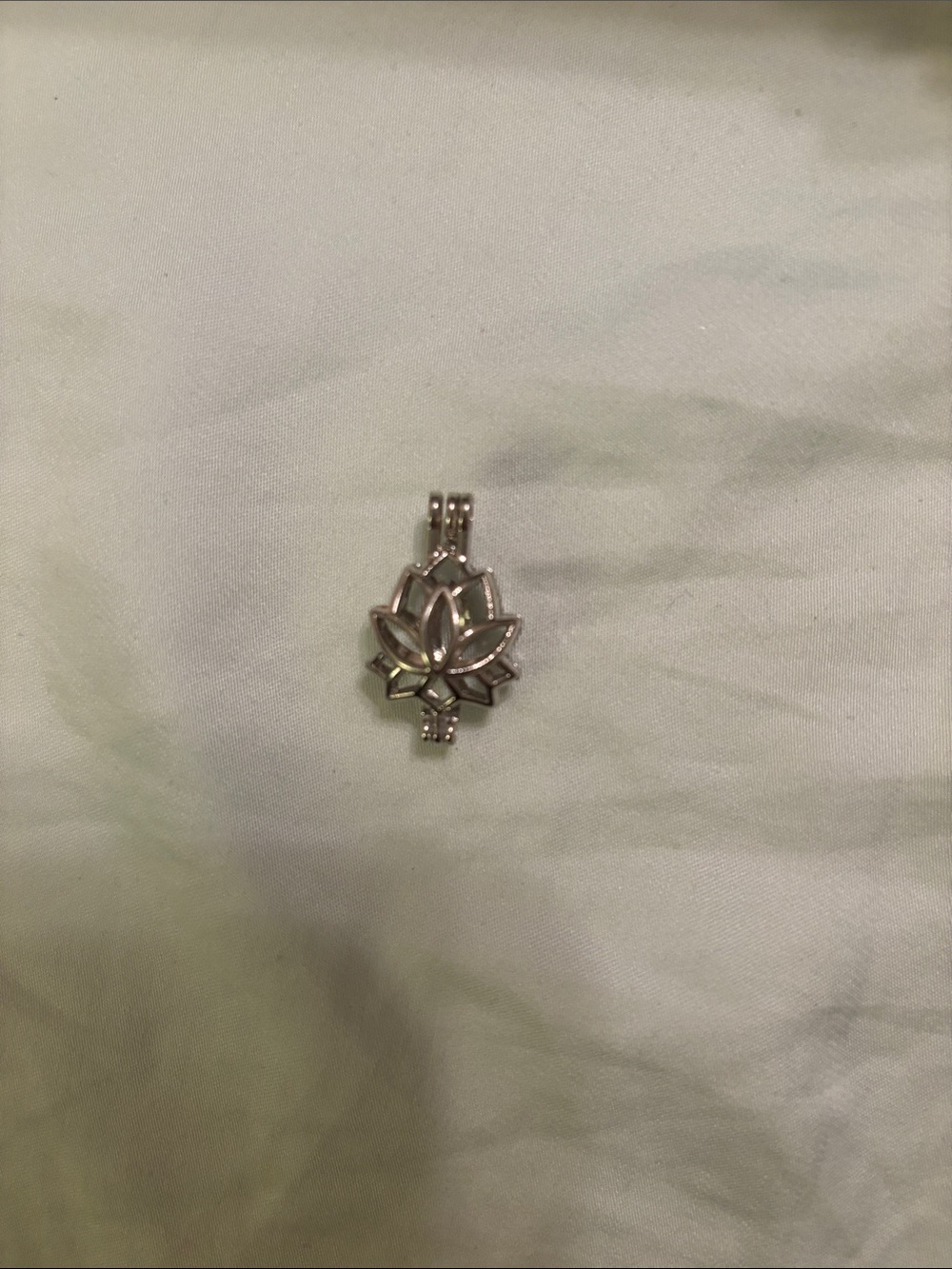 Lotus Flower Silver Pendant Necklace